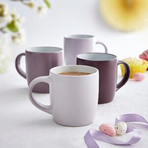 Set of 4 Lilac Mugs Purple