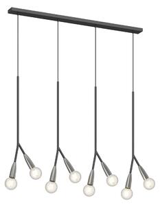 Lucande Carlea hanging lamp 8-bulb black/nickel