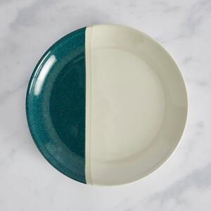 Elements Dipped Teal Stoneware Side Plate Blue/White