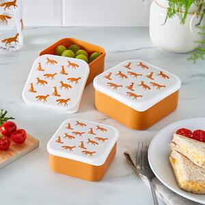 Fox Snack Boxes Set of 3 Orange