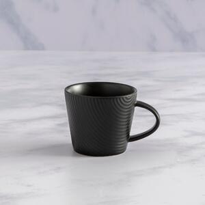 Black Embossed Curve Espresso Mug Black