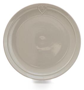 Hearts Grey Stoneware Dinner Plate Grey