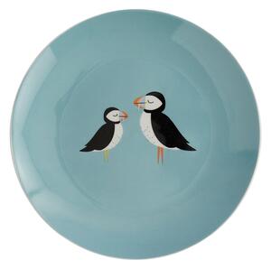 Puffin Porcelain Side Plate Blue/White/Black