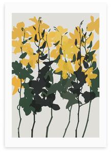 East End Prints Orchids 7 Print Yellow