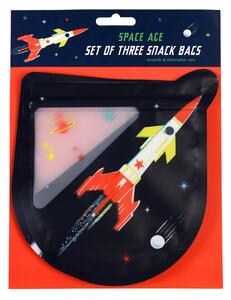 Set of 3 Space Age Rocket Snack Bags MultiColoured
