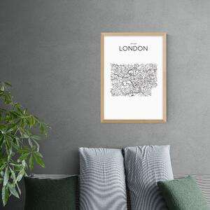 East End Prints City Map London Print Black and white