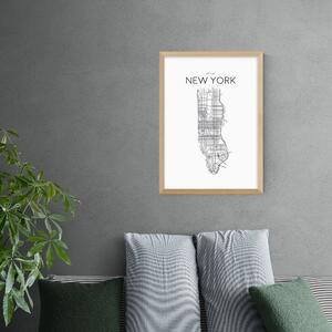 City Map New York Print Black and white