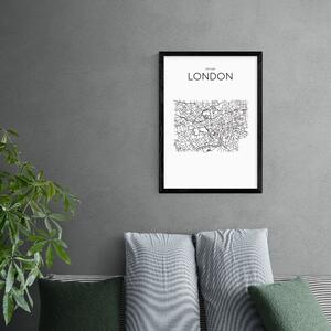 East End Prints City Map London Print Black and white