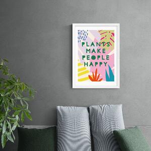 Plants Make People Happy Print MultiColoured