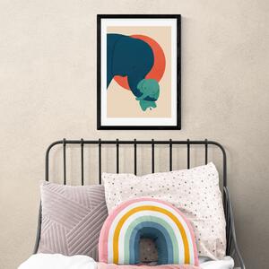 East End Prints Baby Elephant Print MultiColoured