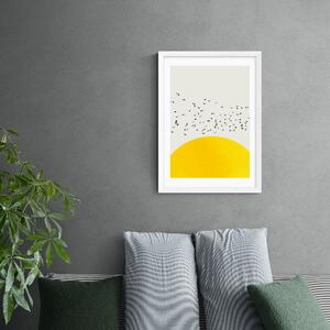 A Thousand Birds Print Yellow