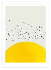 East End Prints A Thousand Birds Print Yellow