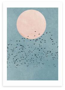 East End Prints Fly Away Print Blue/Pink