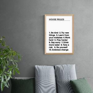 East End Prints House Rules Print Black and white