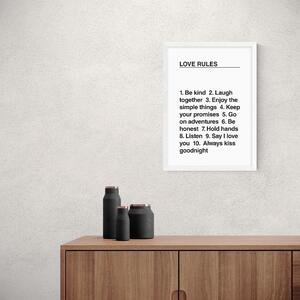 East End Prints Love Rules Print Black and white