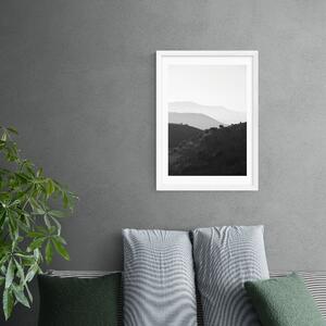 Mountains in the Shades of Grey Print Black/Grey