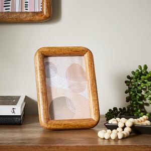 Rounded Edge Solid Wood Photo Frame Wood (Brown)
