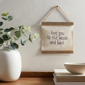 Moon and Back Hanging Plaque Brown
