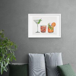 Classic Cocktails Print MultiColoured
