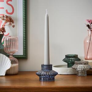 Ribbed 2-in-1 Candlestick Holder Blue