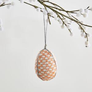 Beaded Peach Checkerboard Beaded Egg Hanging Decoration Peach