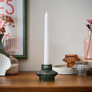 Ribbed 2-in-1 Candlestick Holder Emerald
