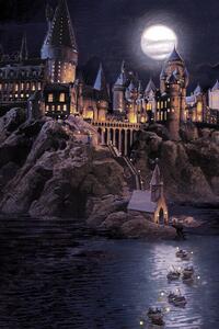 Art Poster Harry Potter - Hogwarts full moon, (26.7 x 40 cm)