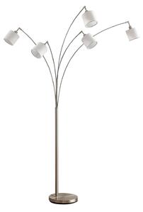 Lindby Stannis arc lamp, cloth, five-bulb