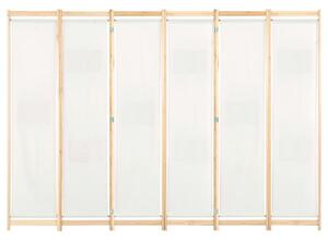 6-Panel Room Divider Cream 240x170x4 cm Fabric