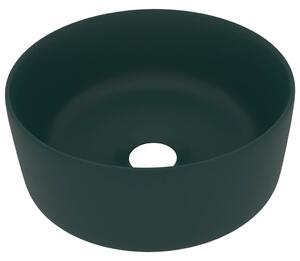 Luxury Wash Basin Round Matt Dark Green 40x15 cm Ceramic