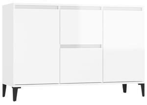 Sideboard High Gloss White 104x35x70 cm Engineered Wood