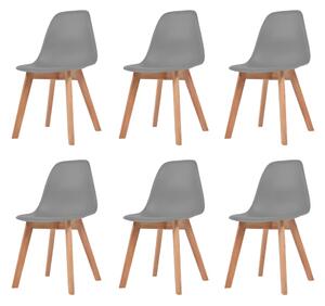 Dining Chairs 6 pcs Grey Plastic