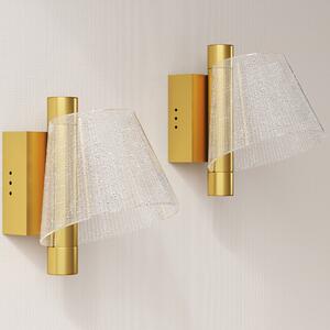 HOMCOM Led Wall Lamp 2 Pack, 5W Modern Indoor Starry Wall Light, Colour Temperature Adjustable 3000K/4000K/6500K, for Bedroom, Living Room, Hallway, Stairs, Gold Tone