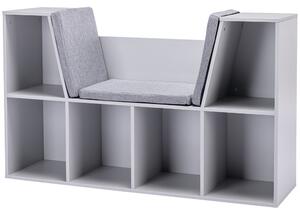 HOMCOM Kids Storage Cabinet, Organiser Display Shelf w/ Six Compartments for Toys, Clothes, Books - Grey
