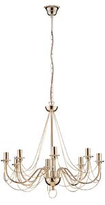 Chandelier Retro, 8-bulb, gold, 120 cm suspension