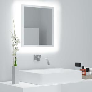 LED Bathroom Mirror High Gloss White 40x8.5x37 cm Acrylic