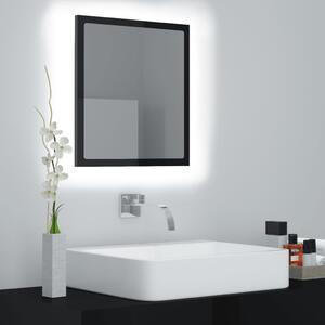 LED Bathroom Mirror High Gloss Black 40x8.5x37 cm Acrylic