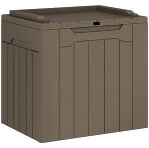 HOMCOM 107 L Plastic Storage Chest with Lid - Dark Brown