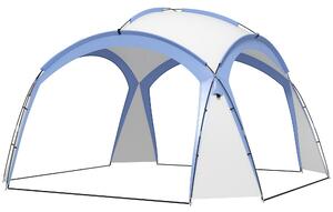 Outsunny 3.5 x 3.5M Camping Gazebo, Outdoor Event Shelter Dome Tent Garden Sun Shelter Patio Spire Arc Pavilion Camp Sun Shade, Light Blue