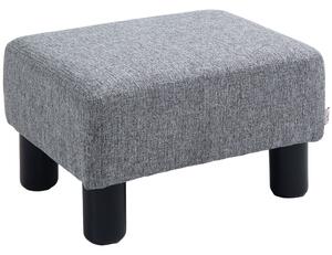 HOMCOM Linen Fabric Footstool Ottoman, Cube Design, with 4 Plastic Legs, Compact and Versatile, Grey Aosom UK