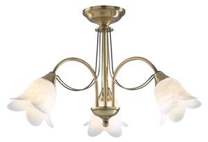 Dar DOU0375 Doublet Antique Brass Semi Flush 3 Light Fitting