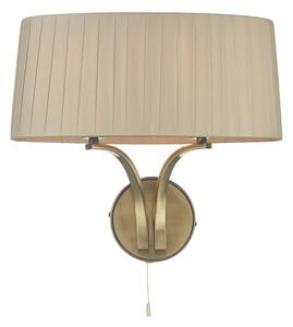 Dar CRI0929 Cristin 2 Light Wall Light In Antique Bronze With Taupe Shade