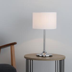 Dar DEL4250 Delta Polished Chrome Table lamp with Shade