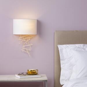 Dar CEV0735 Cevero 1 Light Wall Light In Gold With Ivory Shade