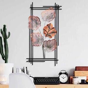 Parklane Metal Linear Leaf Wall Art in Copper and Black