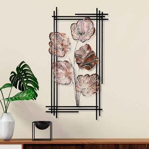 Parklane Metal Linear Leaf Wall Art in Brown and Black