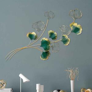 Parklane Metal biloba leaves Wall Art in Green and Gold