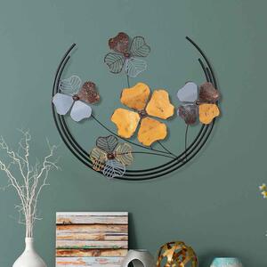 Parklane Metal Celestial Bloom Wall Art in Yellow and Black