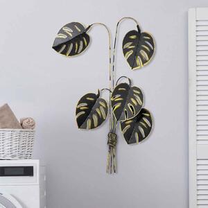 Parklane Metal Eclipse Leaf Wall Art in Black and Gold