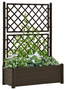 Garden Planter with Trellis 100x43x142 cm PP Mocha